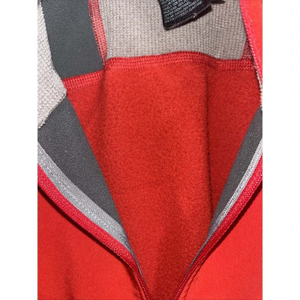 The‎ North Face 1/4 Zip Fleece Mens Red/Rust Pullover Longsleeve Shirt Size M